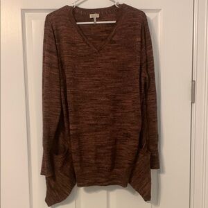 Logo by Lori Goldstein Cotton/Cashmere V-Neck Sweater